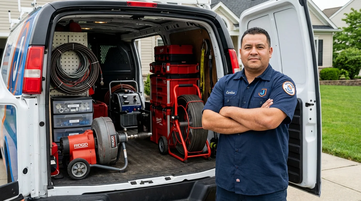 Professional drain cleaning equipment and Johns Plumbing LLC plumber in Snoqualmie
