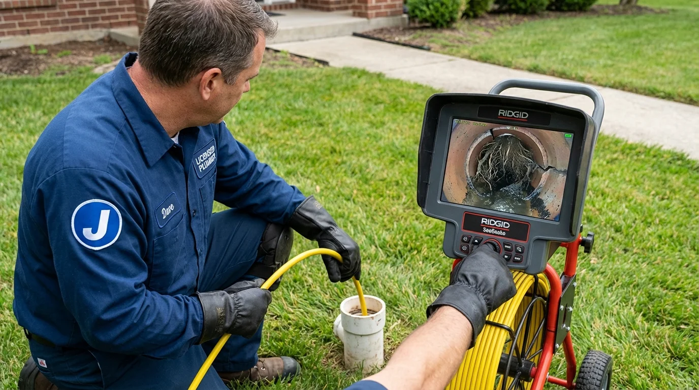 Sewer camera inspection being performed by Johns Plumbing LLC in Snoqualmie